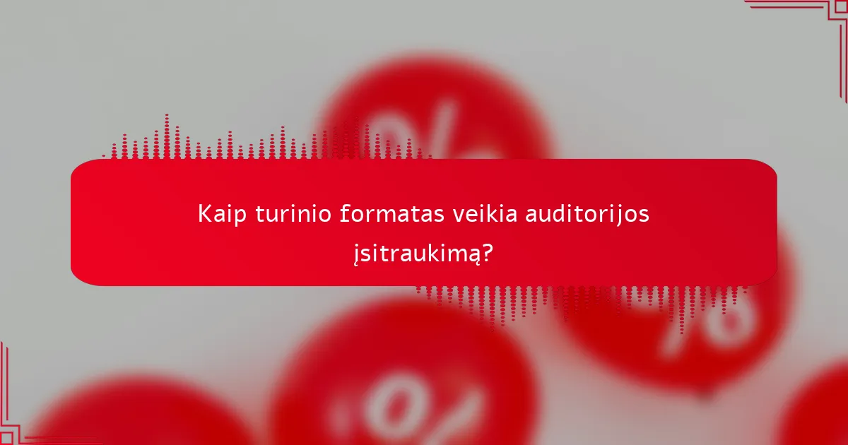 Kaip turinio formatas veikia auditorijos įsitraukimą?