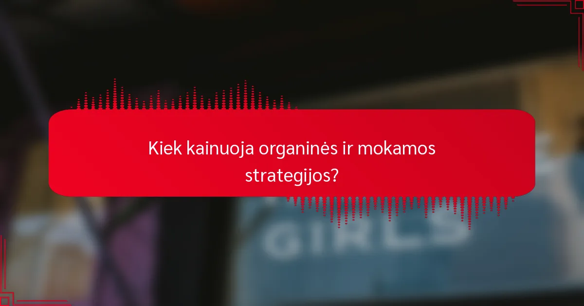 Kiek kainuoja organinės ir mokamos strategijos?