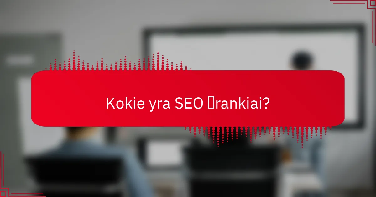 Kokie yra SEO įrankiai?