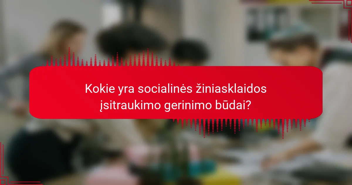 Kokie yra socialinės žiniasklaidos įsitraukimo gerinimo būdai?