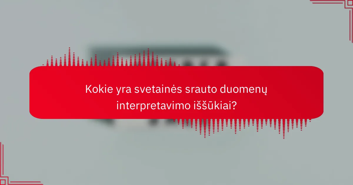 Kokie yra svetainės srauto duomenų interpretavimo iššūkiai?