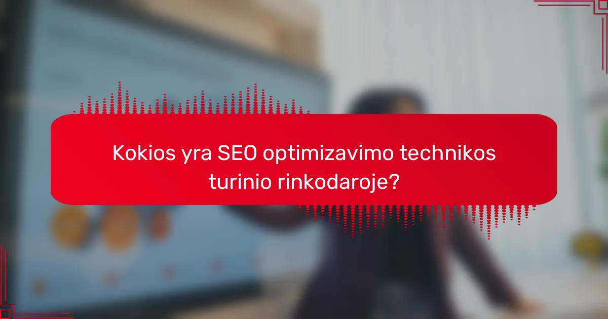 Kokios yra SEO optimizavimo technikos turinio rinkodaroje?